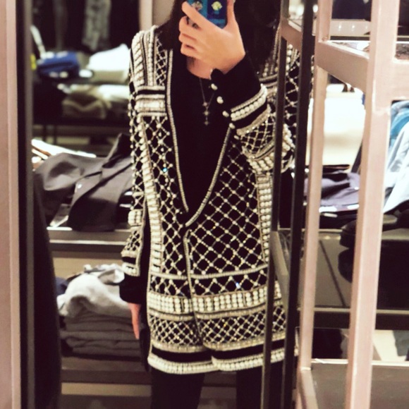 Balmain HM black beaded jacket size 4
